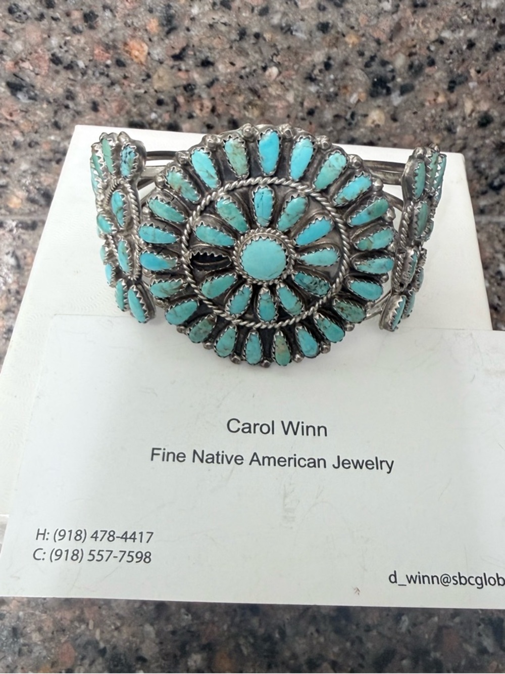 Turquoise and sterling silver cuff